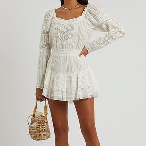 LOVESHACKFANCY SANAYA EMBROIDERED MINI DRESS PERFECT FOR GRADUATION NWT